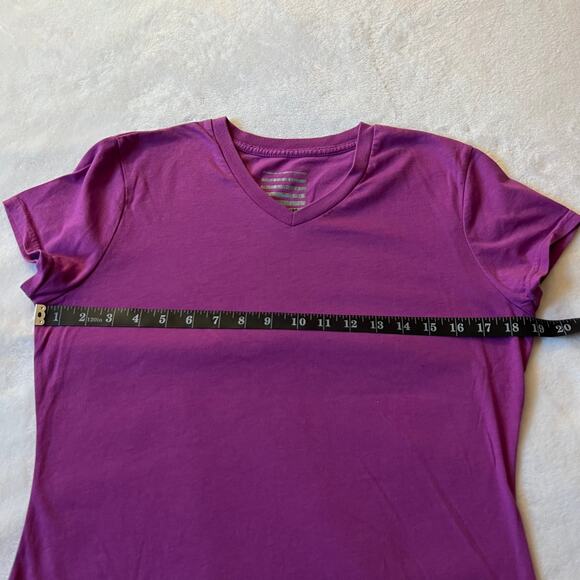 Rainbeau V-Neck Short Sleeve Workout T-Shirt Size Large Colorful Gym Active - Picture 6 of 6